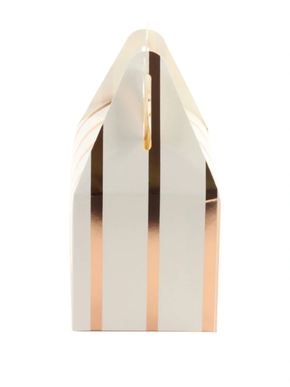Andaz Press Rose Gold Foil Striped Gable Boxes For Wedding/Birthday/Party